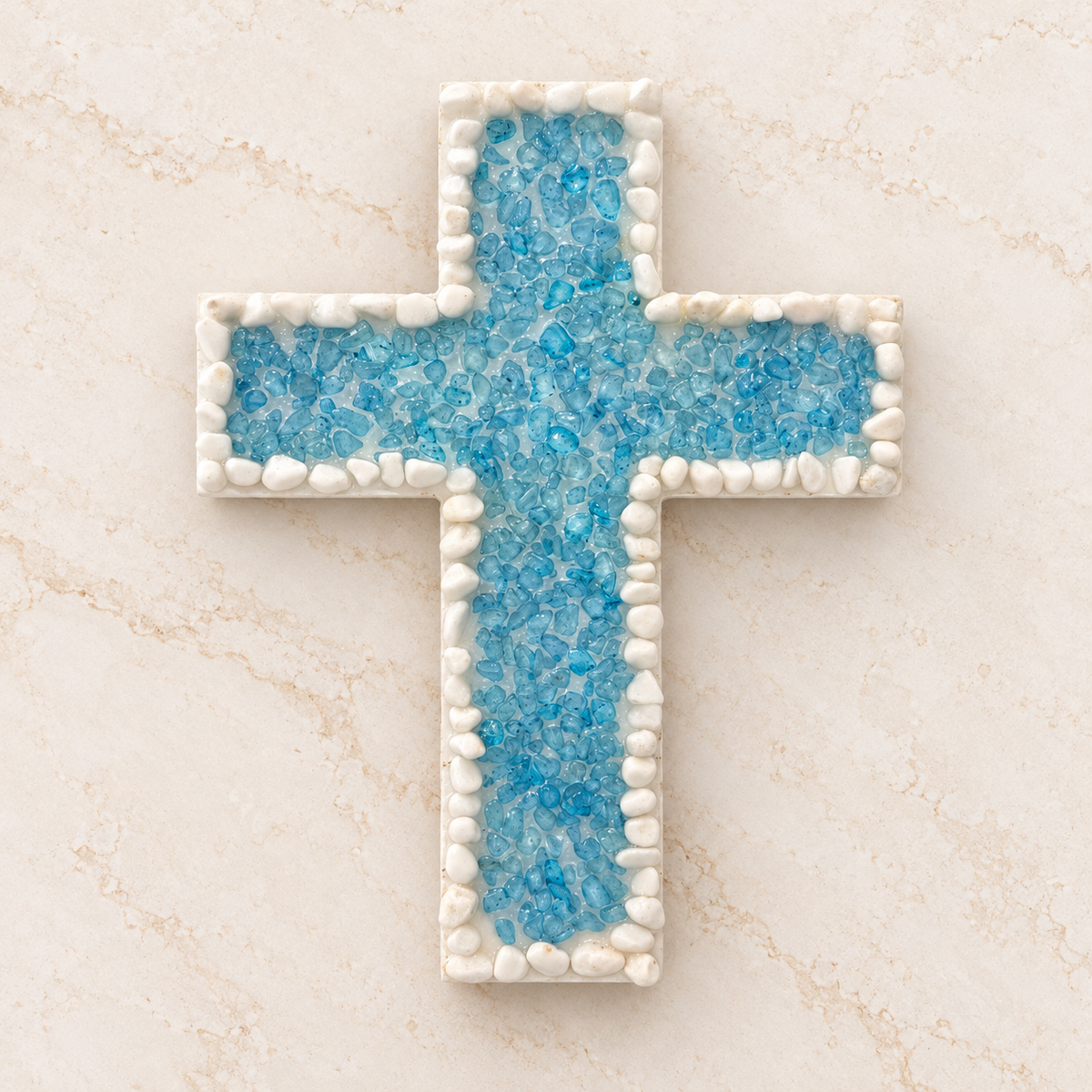 Blue Pebble Chip Cross