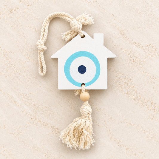 Wooden Evil Eye House Ornament