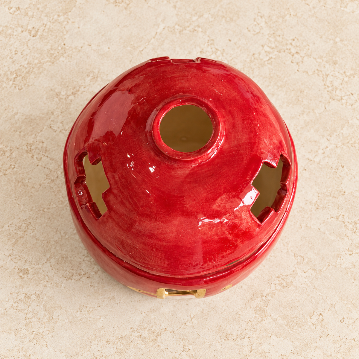 Red Ceramic Cross Tea Light Holder