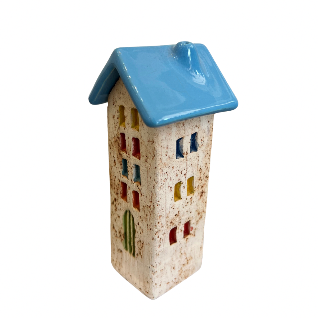 Handmade Ceramic House - Blue