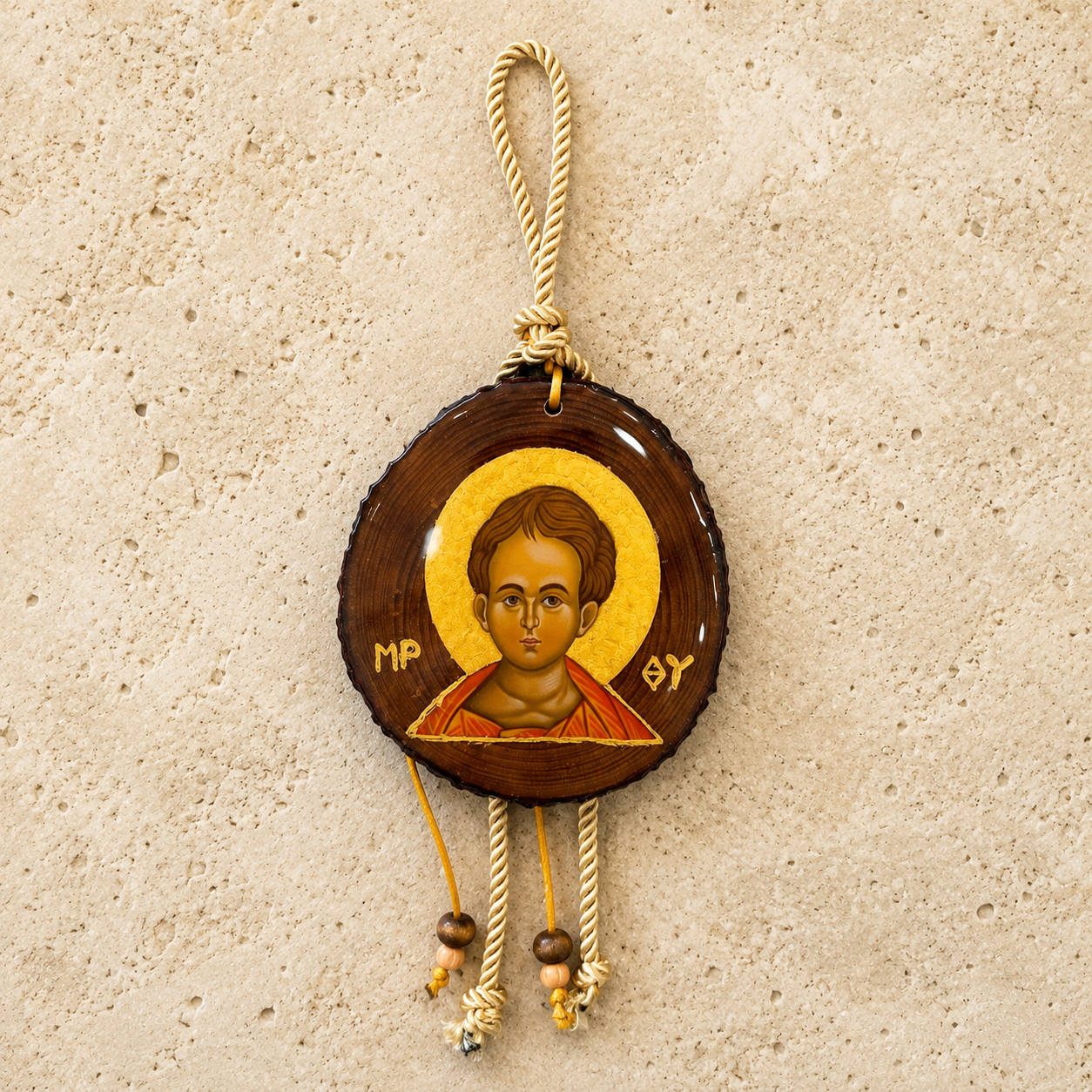 Christ Child Wooden Icon Ornament