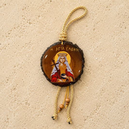 Saint Eleni Wooden Icon Ornament