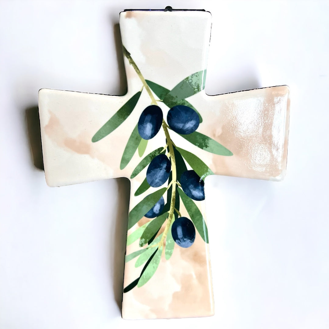 Black Olive Porcelain Cross