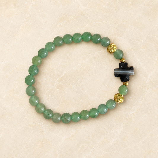 Gemstone Cross Beaded Bracelet