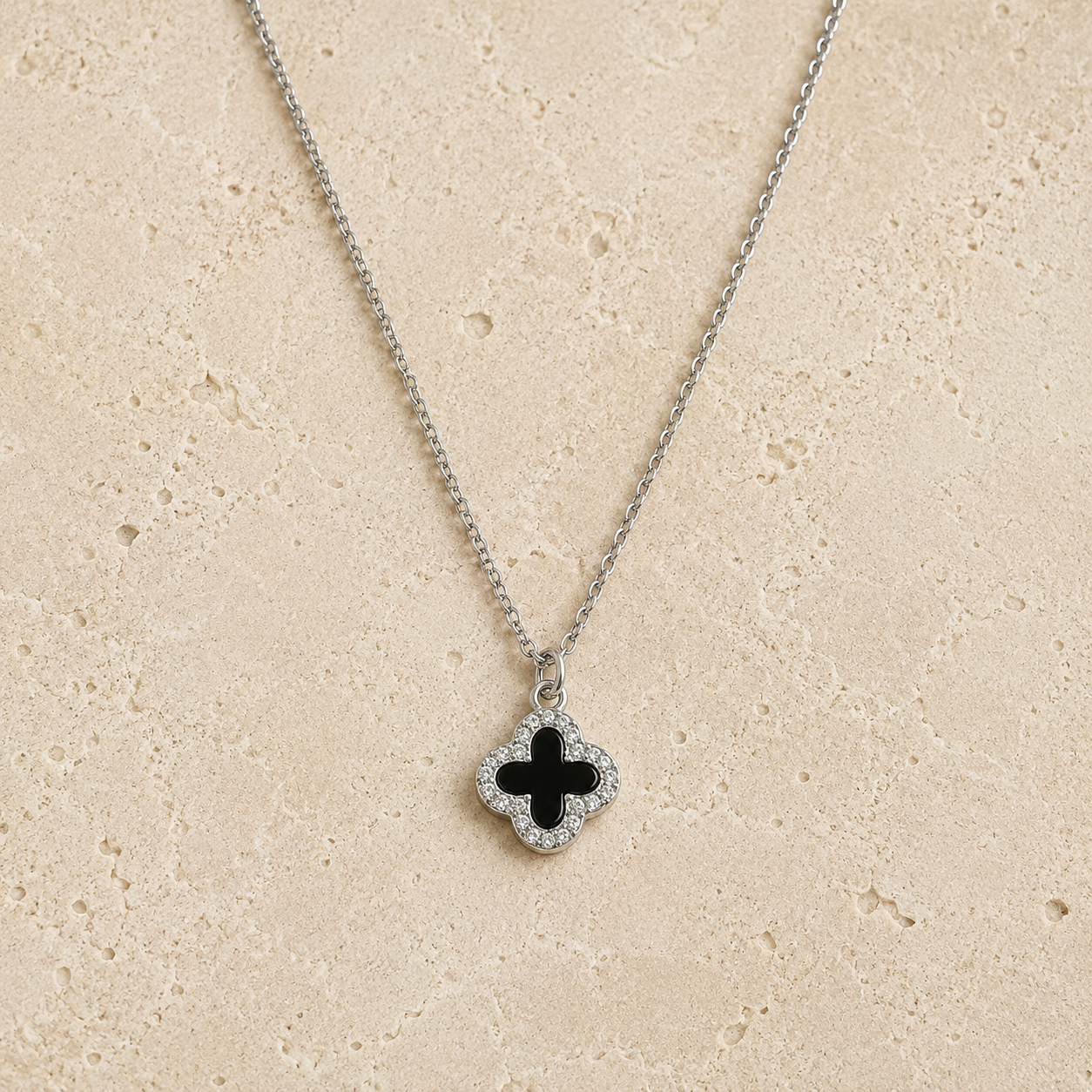 Black Clover Sterling Silver Necklace