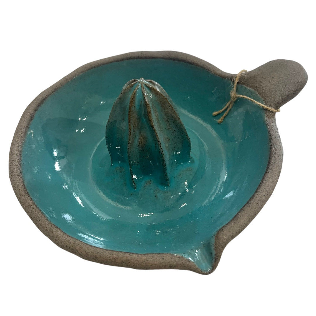 Lemon Citrus Juicer Handmade Stone Ceramic Juicer - Turquoise