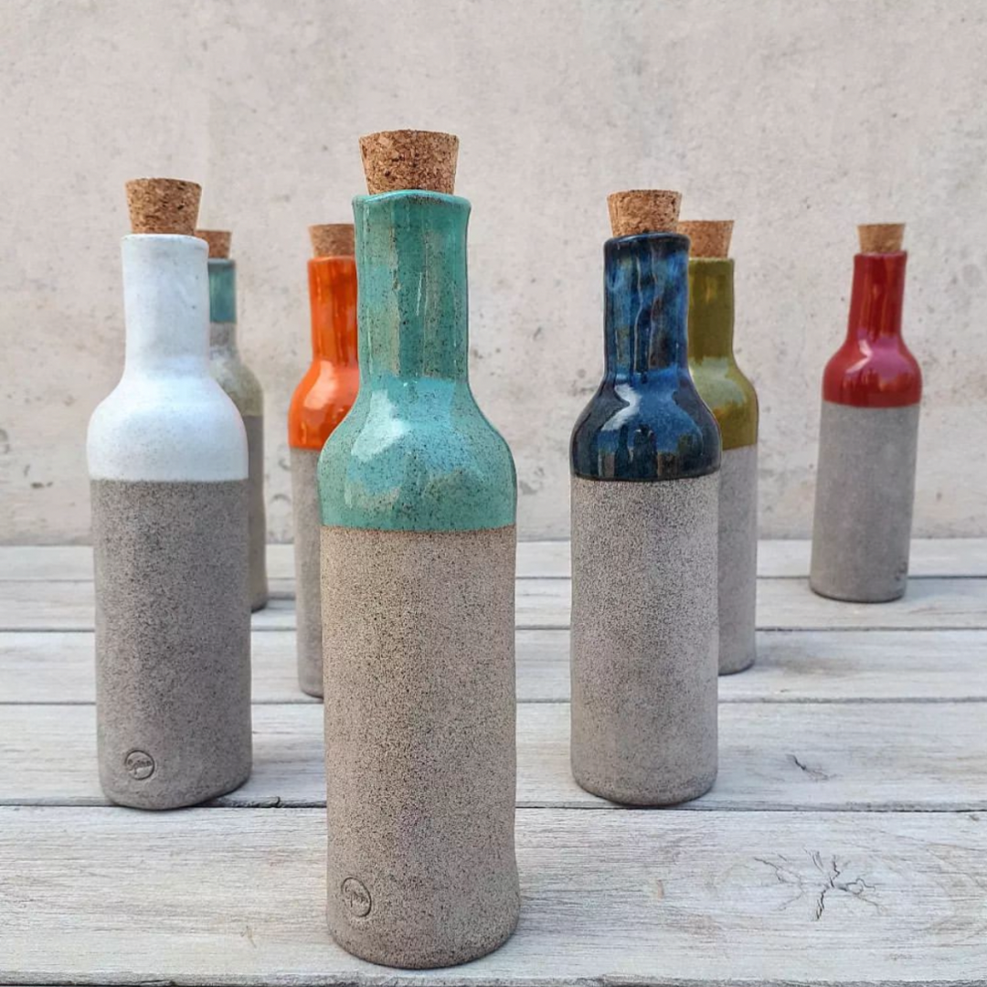 Handmade Stone Ceramic Oil Bottle