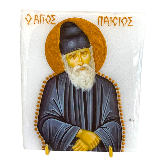 Saint Paisios of Mount Athos Marble Icon