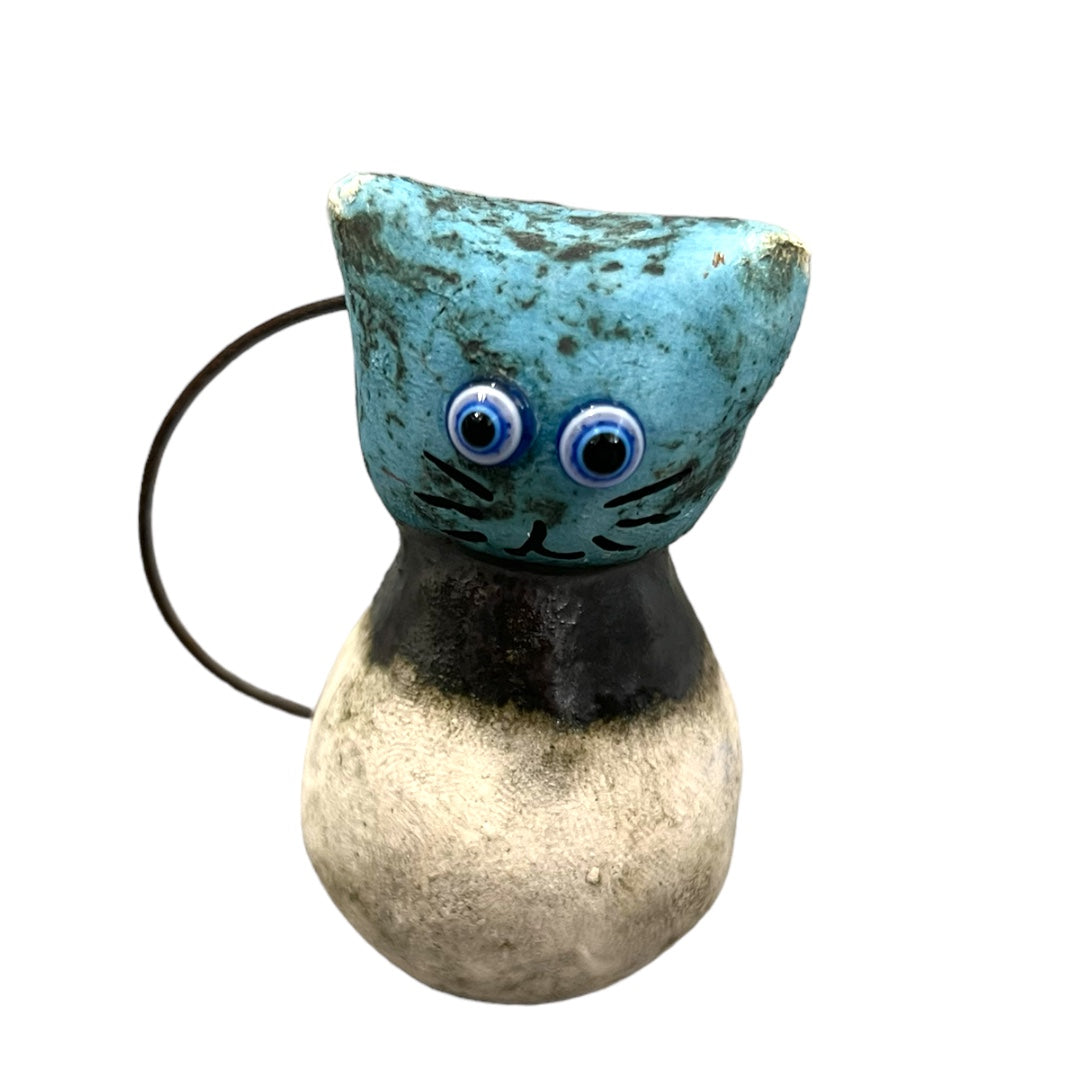 Handmade Stone Ceramic Cat Ornament