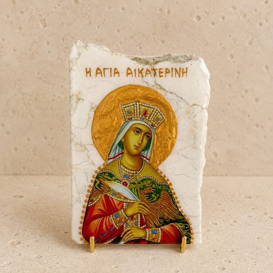 Saint Catherine Travertine Icon