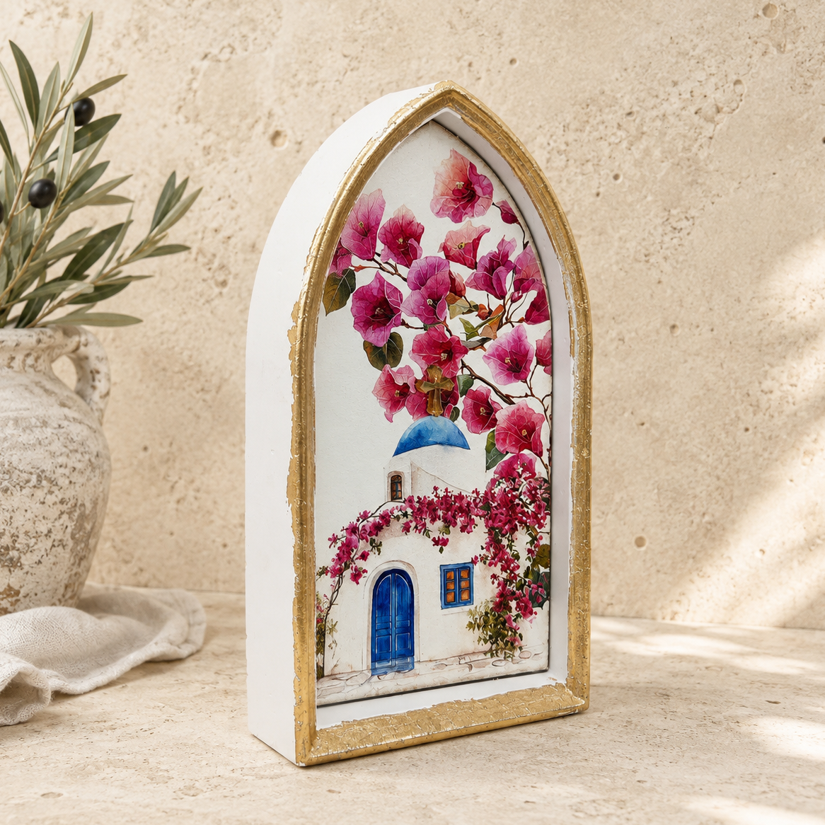 Wooden Santorini Arch Ornament