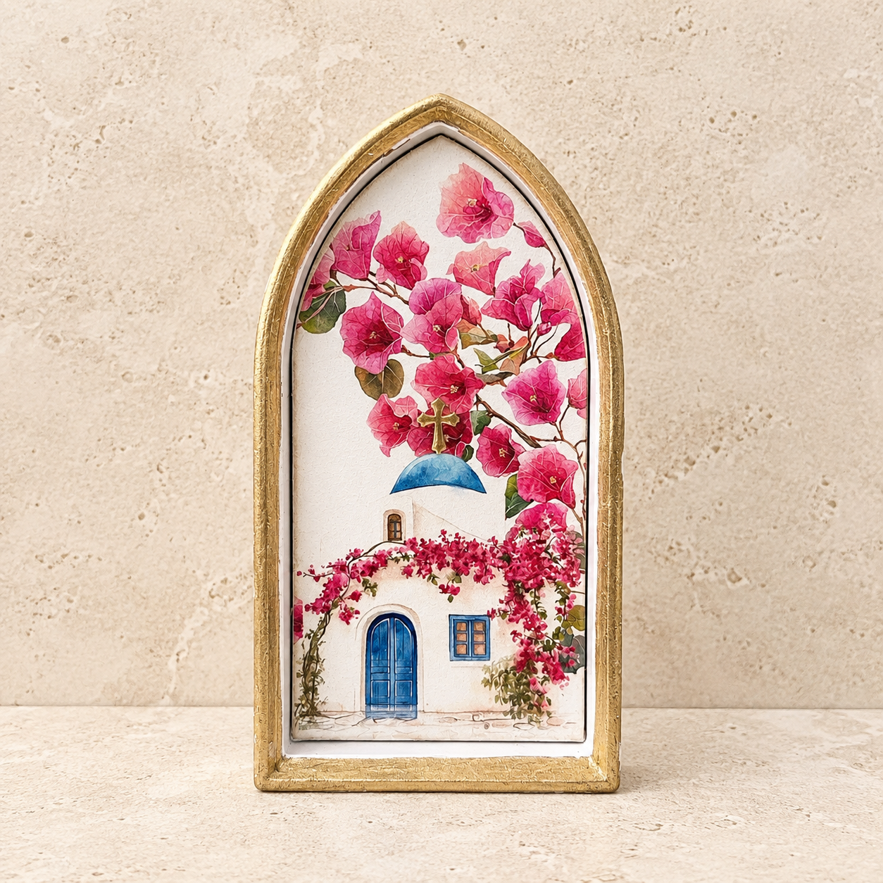 Wooden Santorini Arch Ornament