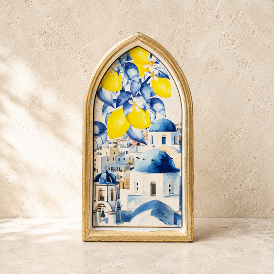 Wooden Santorini Lemons Arch Ornament