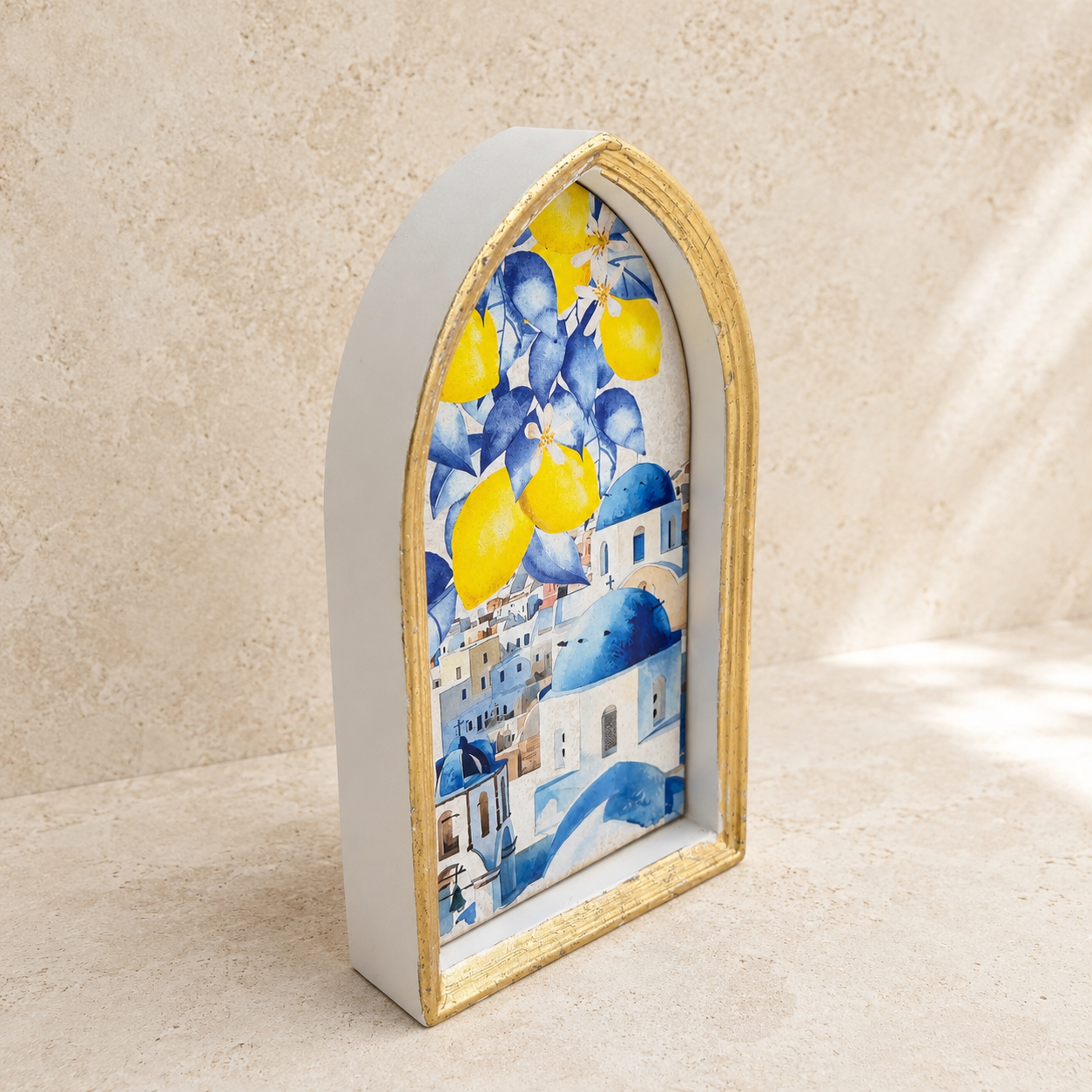 Wooden Santorini Lemons Arch Ornament