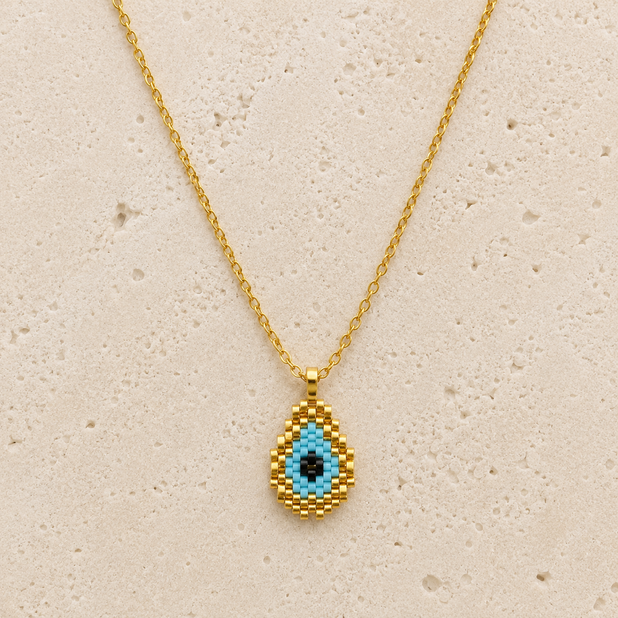 Evil Eye Crochet Necklace