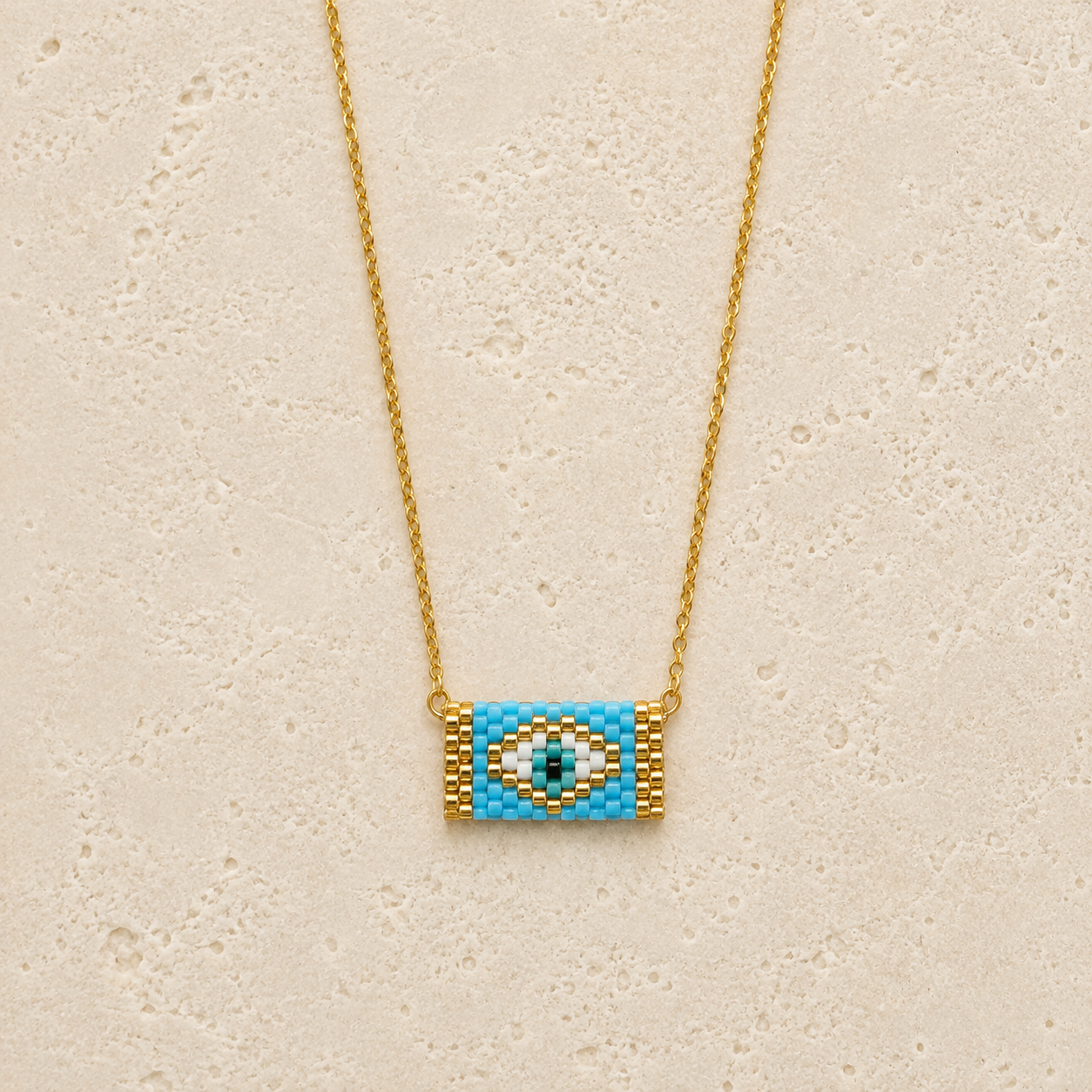 Evil Eye Crochet Necklace