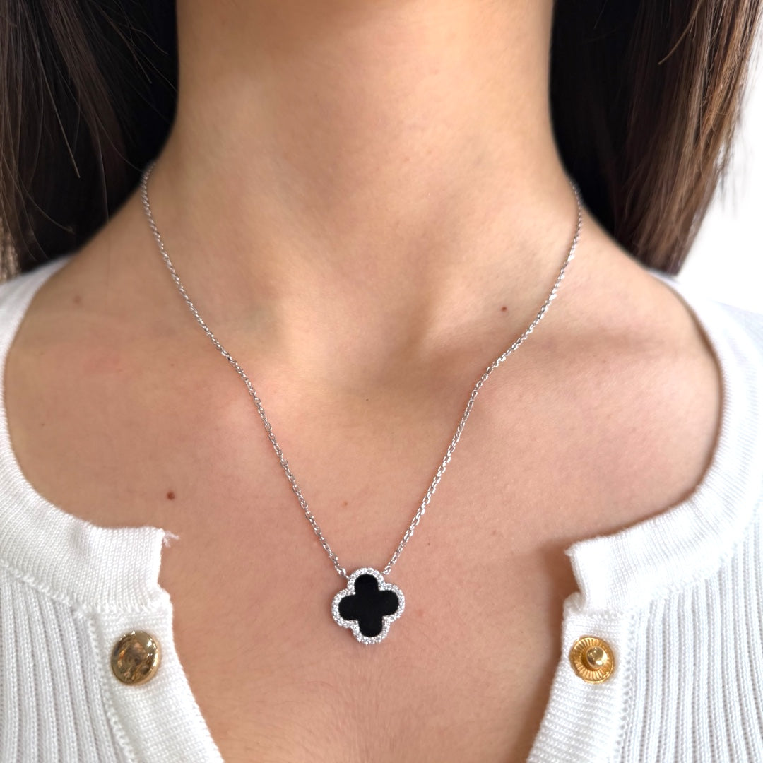 Black Clover Sterling Silver Necklace