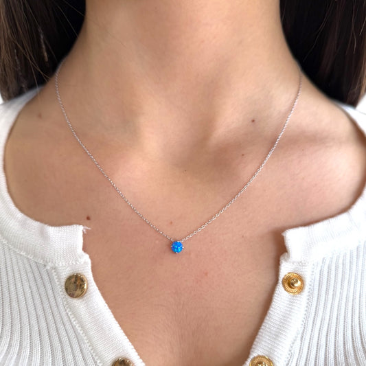 Blue Opalite Sterling Silver Necklace