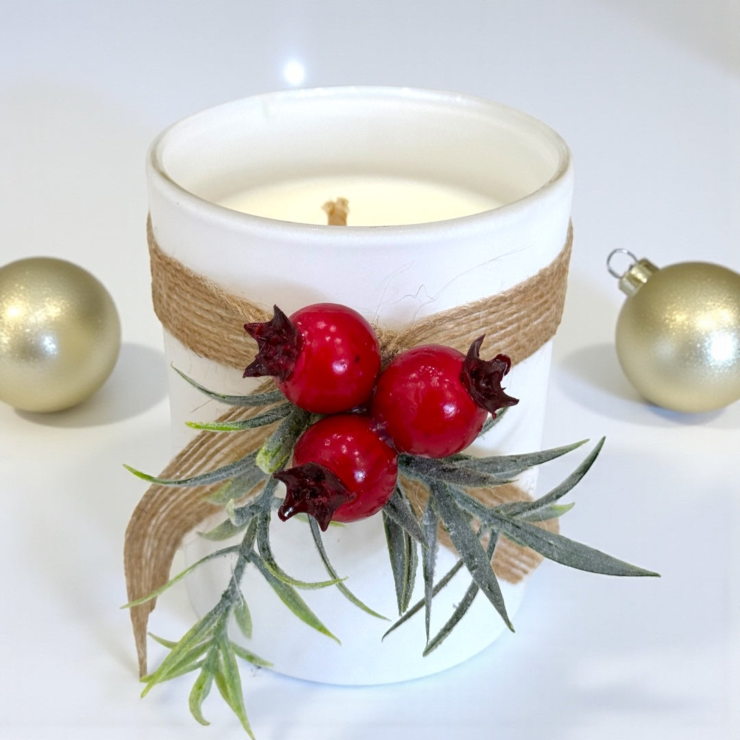White Christmas Scented Soy Wax Candle
