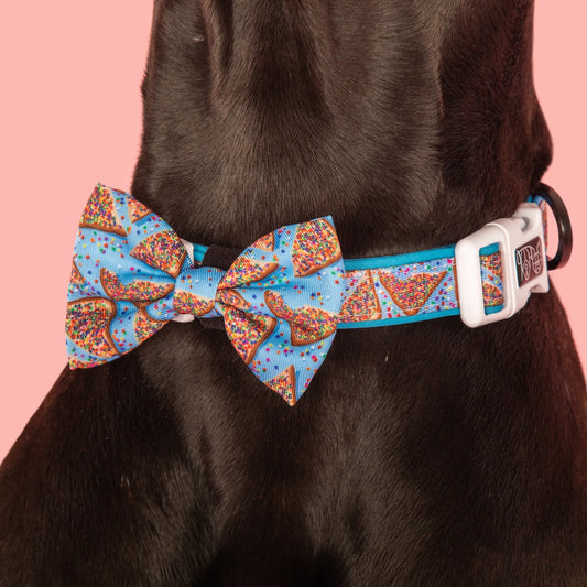 Dog Collar & Bow Tie - Blue Fairy Bread