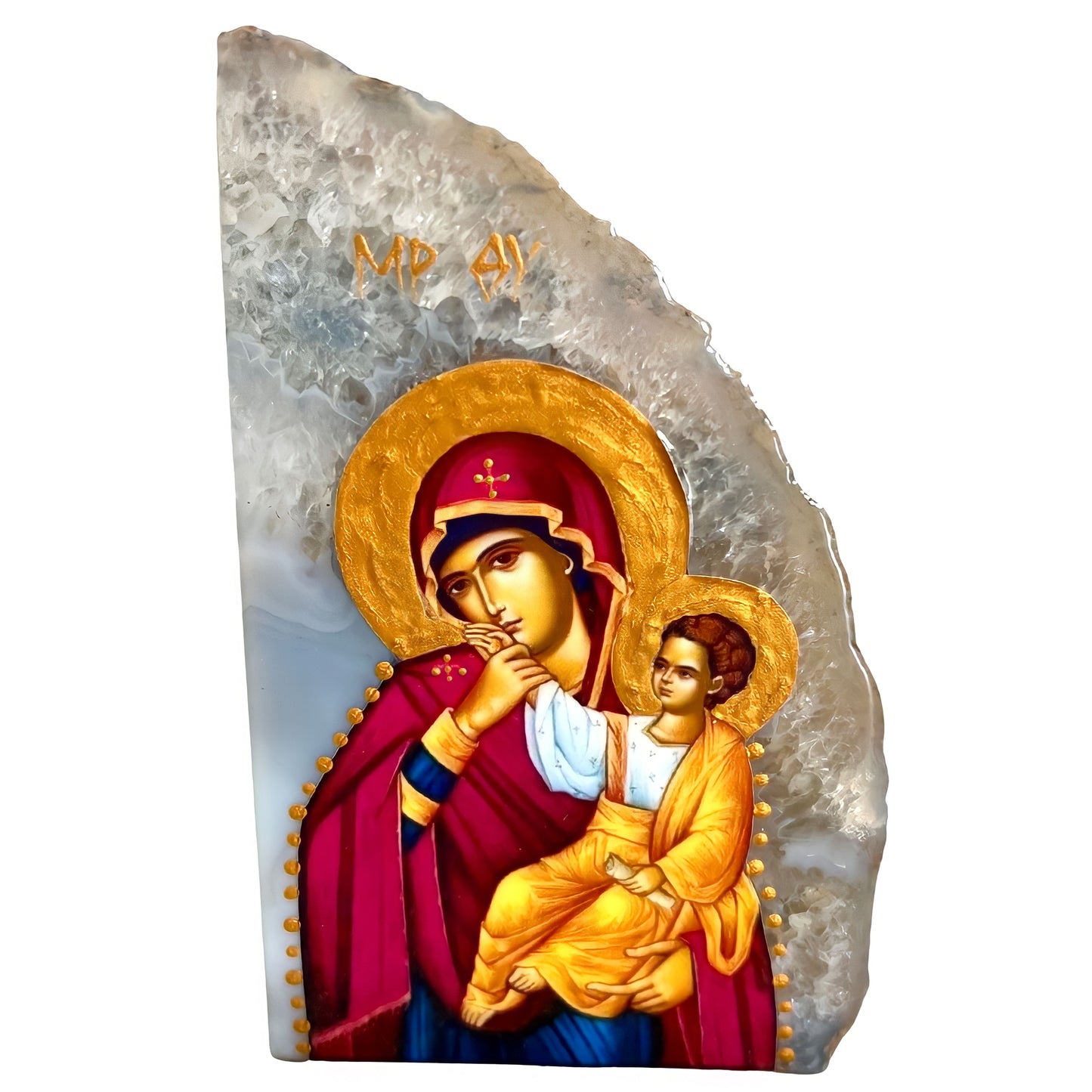 Brazilian Crystal Block - Mary And Jesus