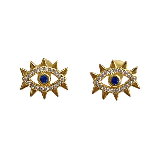 Golden Sun Eye Earrings