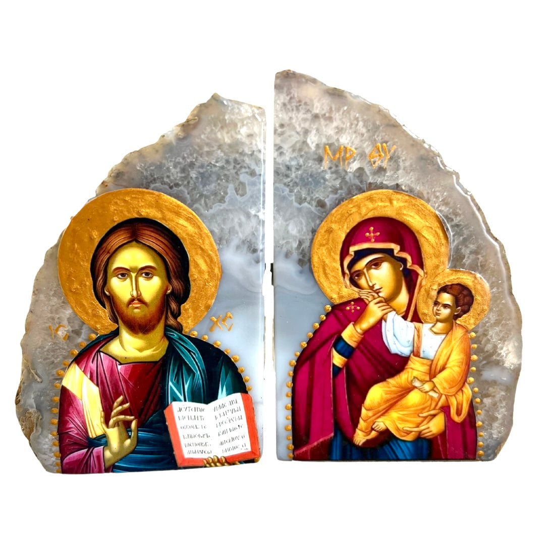 Brazilian Crystal Block - Mary And Jesus