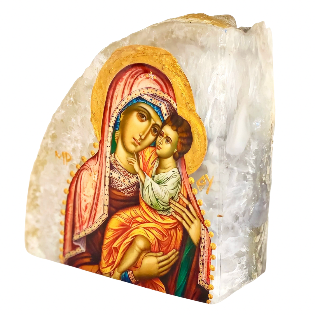 Brazilian Crystal Block - Mary And Jesus