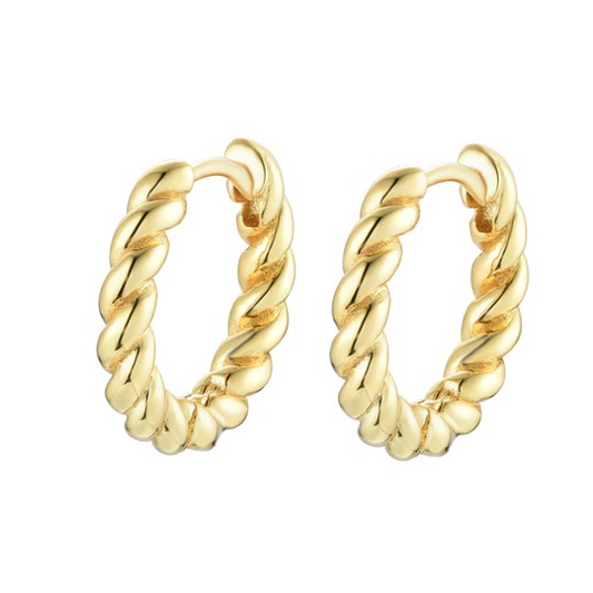 Mini Twist Hoops Gold