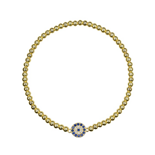 Evil Eye Beaded Gold Bracelet