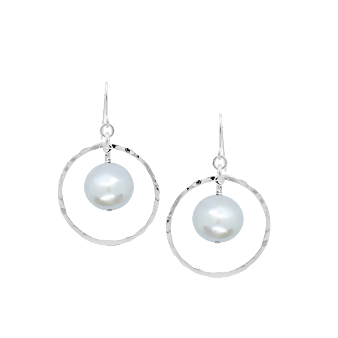 Beaten Pearl Earrings