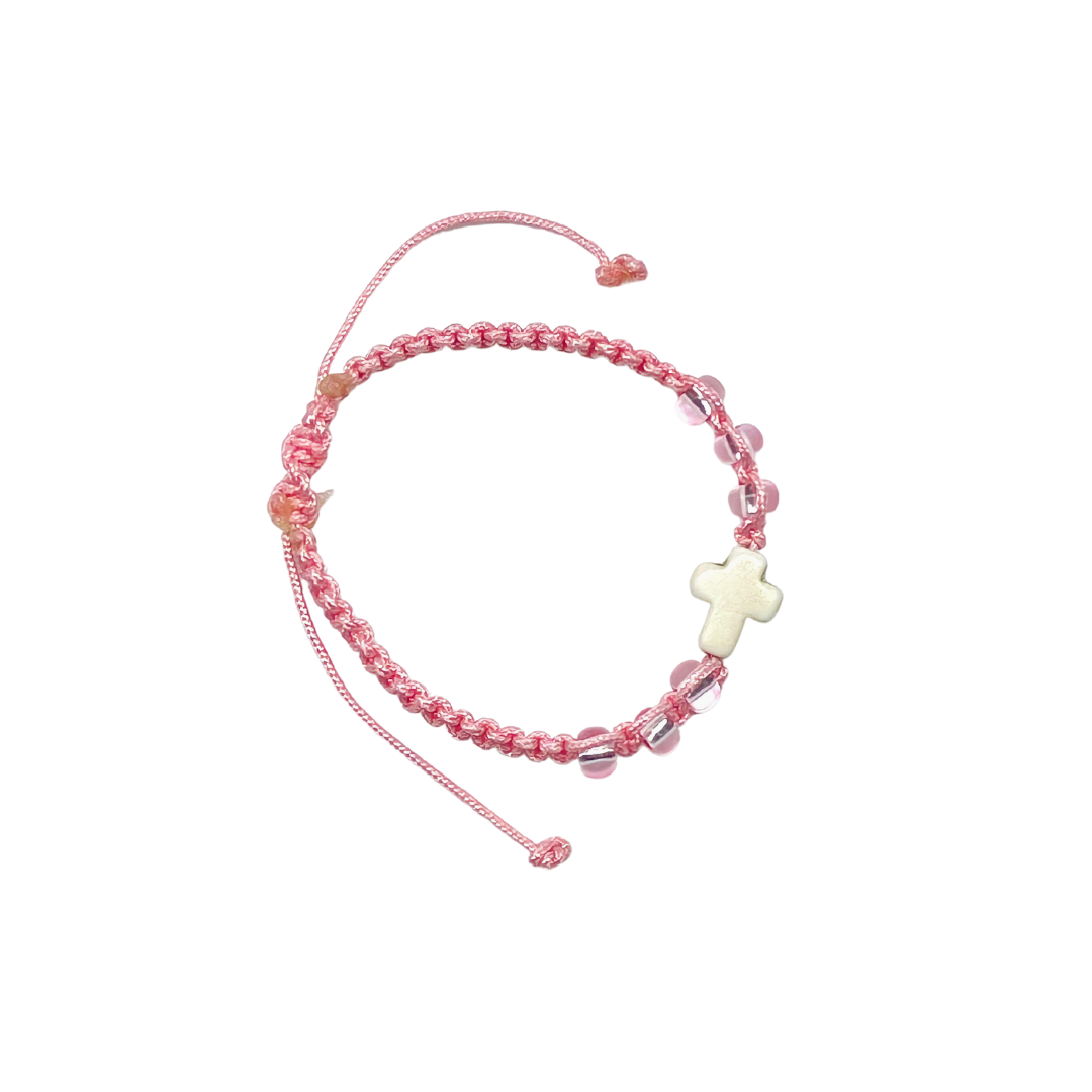 Pink Cord Cross Baby & Child Bracelet