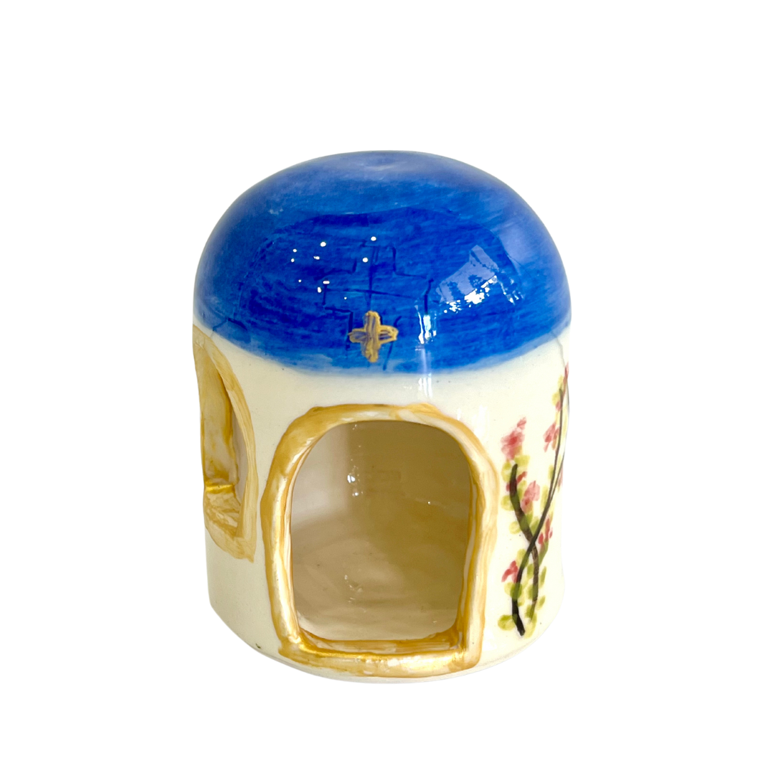 Ceramic Church Tea Light Dome - Handmade