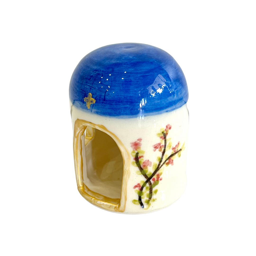 Ceramic Church Tea Light Dome - Handmade