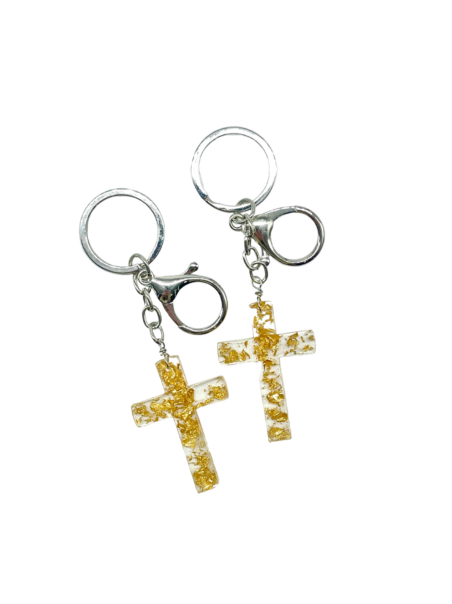 Gold Leaf Cross Keyring