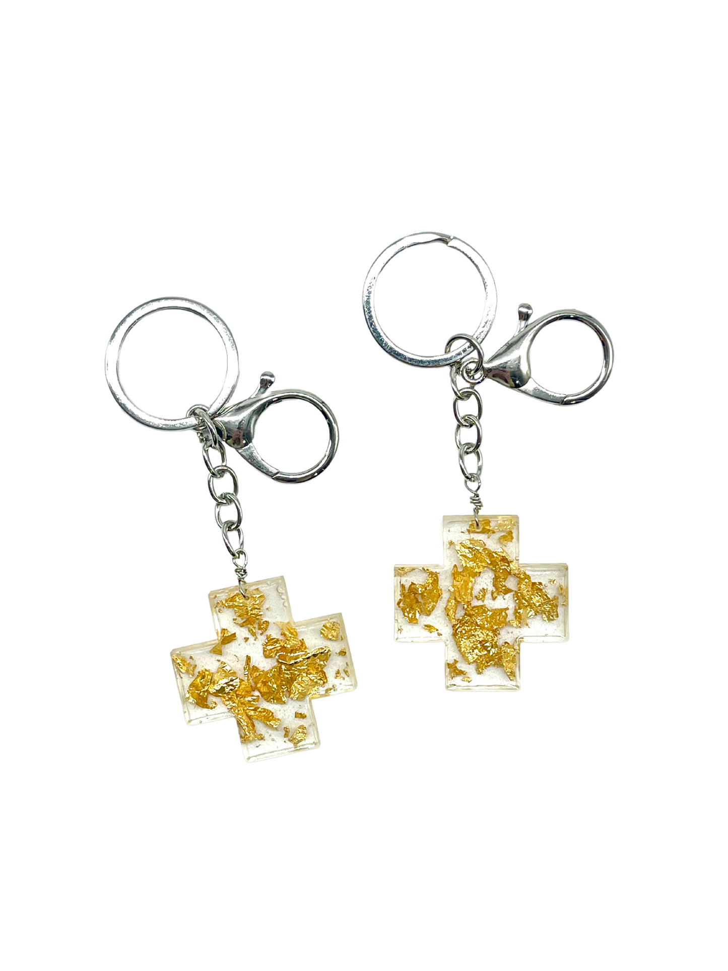 Gold Leaf Cross Keyring Square