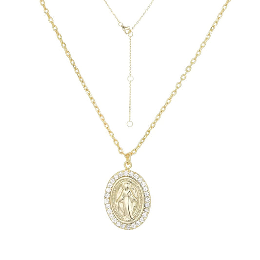 Mary Crystal Gold Necklace