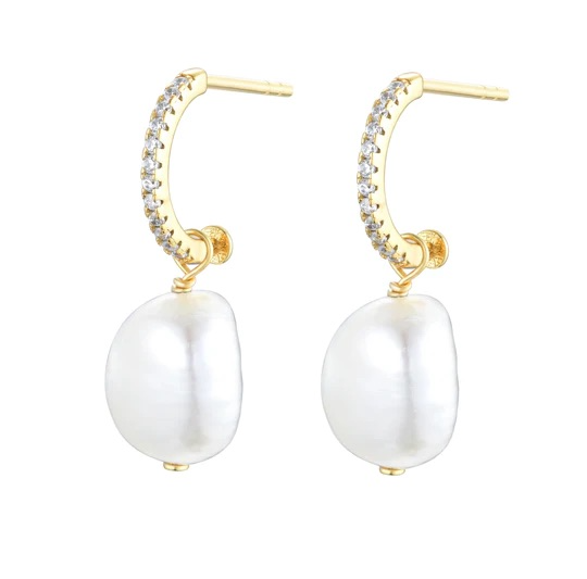 Thalasa Fresh Water Pearl Earrings Gold