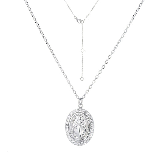 Mary Crystal Silver Necklace