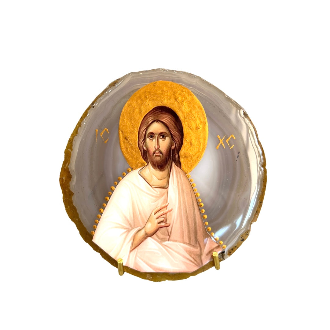 Jesus Icon - Agate Gemstone