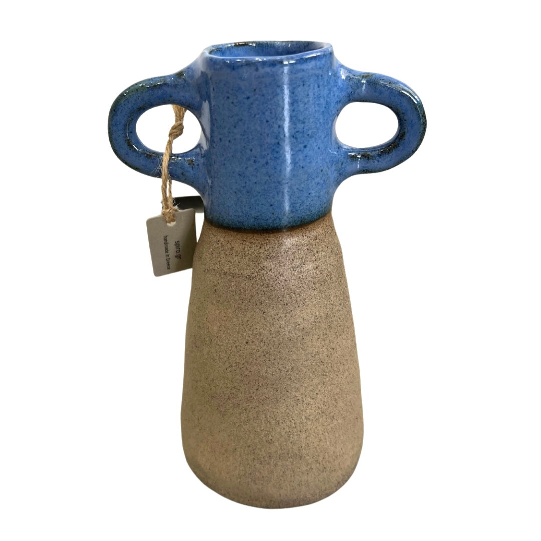 Handmade Ceramic Stone Vase - Blue