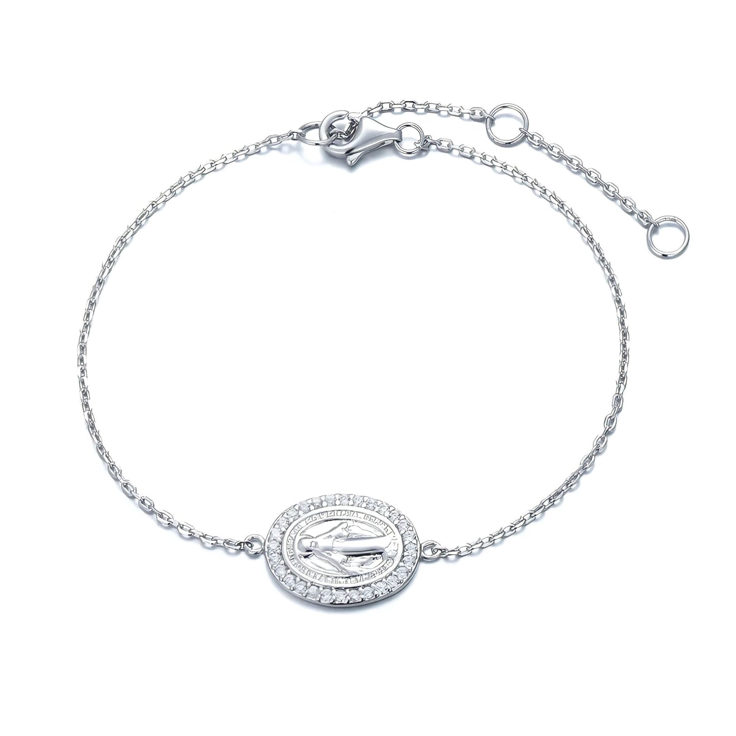 Mary Crystal Silver Bracelet